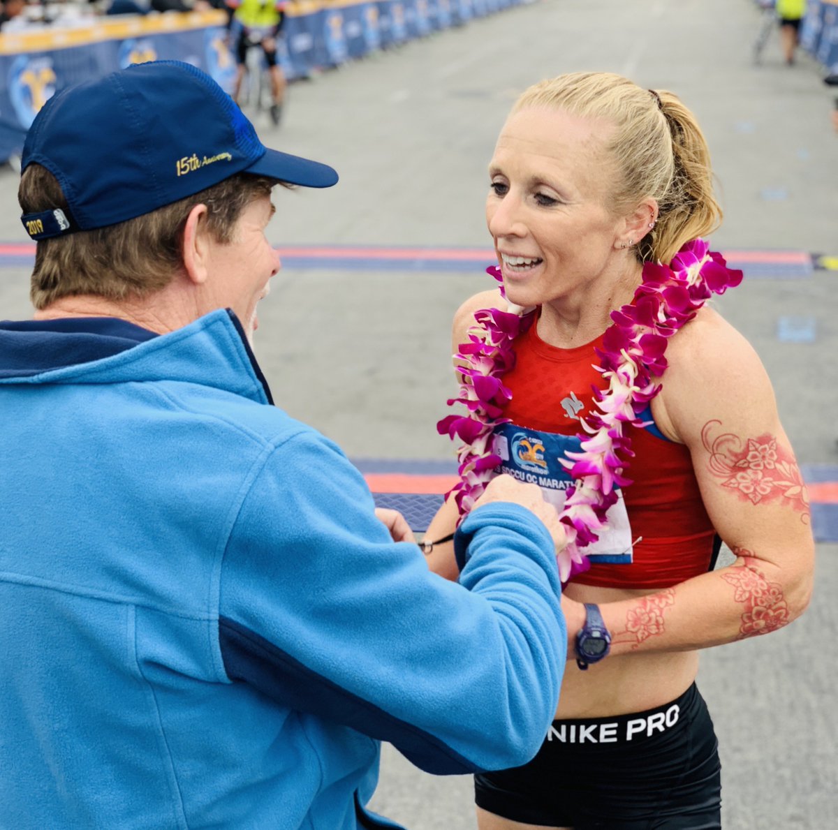 OCMarathon's tweet photo. #MondayMotivation from our amazing Full Marathon Female Winner, Bonnie Keating! Her time was an incredible 2:44:38 (faster than a 6:30 mile!) Does anyone else want to go run sprints after that inspiring time?! #BetterWithTraining #MasterofFaster #RunTheOC #OCMarathon https://t.co/HPwAWlE9rP