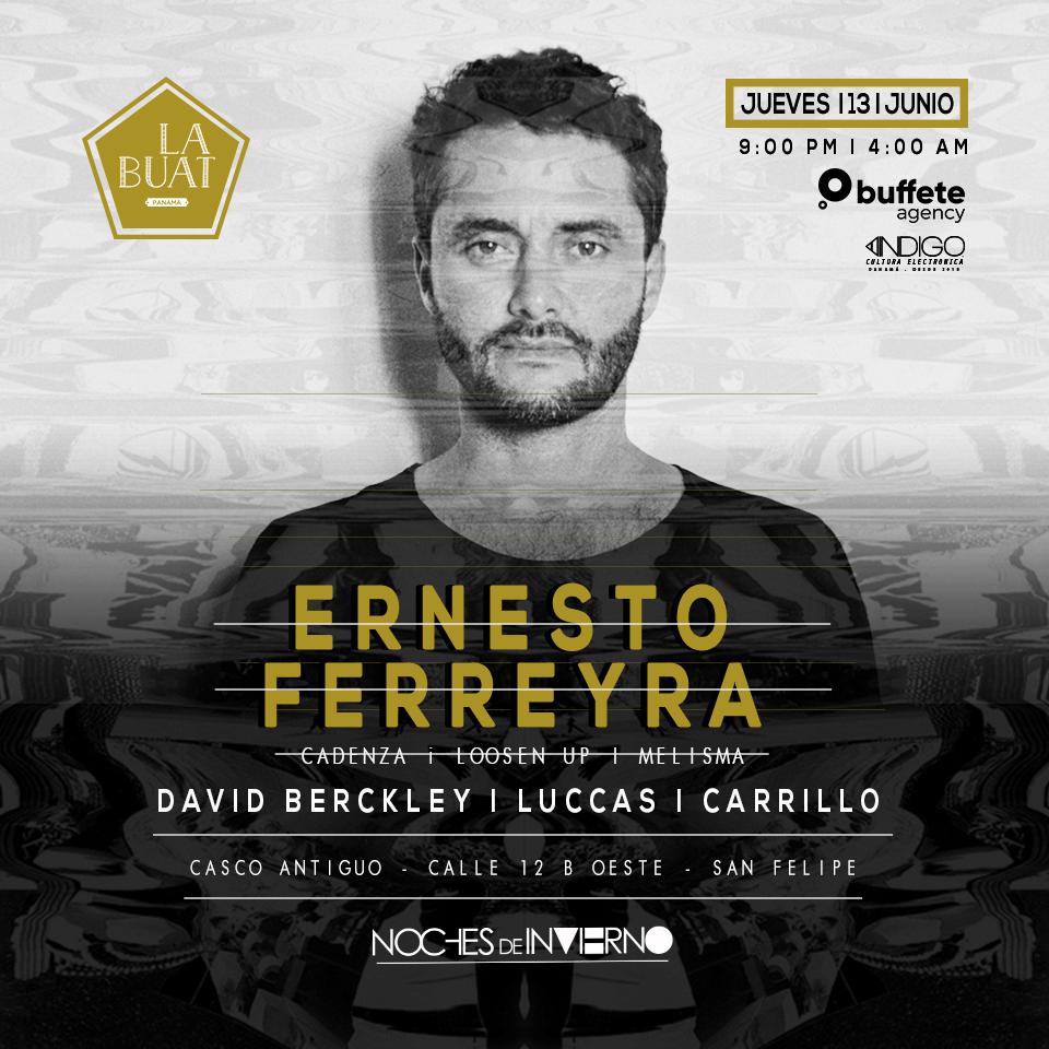 Jueves 13 de Junio
<a href="/ernestoferreyra/">ernesto</a> - Argentina (#Cadenzamusic l #LoosenUp l #Melismalabel)
Te esperamos desde las 9:00 PM a disfrutar frente al mar de un super ambiente que se armará este personaje que no necesita mucha presentación!
Mujeres ingresan Gratis hasta las 11:00 Pm.