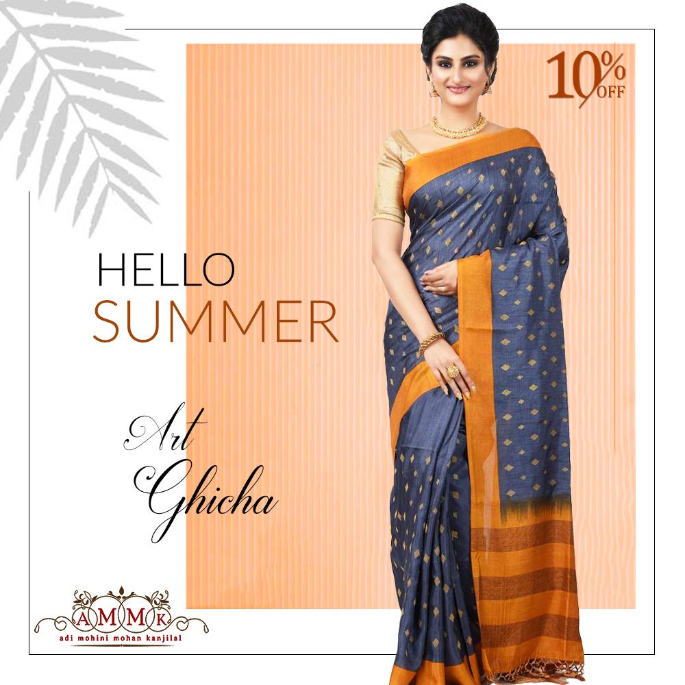 Adimohinimohan's tweet photo. !! Summer Sale !! Exclusive 10% - 15% flat discount on purchase above Rs.2000/- only from #AMMK. Hurry!!! Few days left. Shop now #Ghicha #Silk #sarees: https://t.co/dK4Qrzg6w3
#ethnicwear #fashion #onlineshopping #sale https://t.co/KVHw4WjbbW