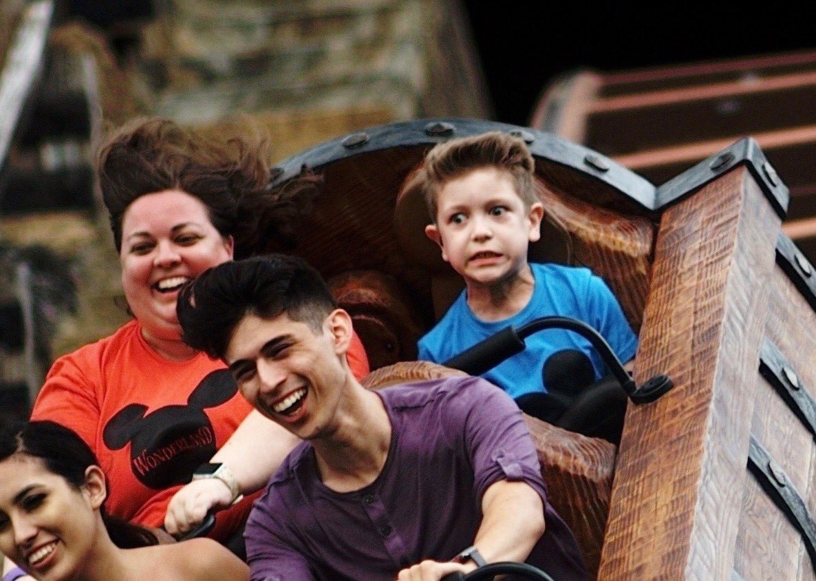 thekatiecarrier's tweet photo. Told my son it was just a train ride. 🤣😂 #sevendwarfsminetrain #disneyworld #nowhehastrustissues #firstrollercoaster https://t.co/18FhQuFpRD