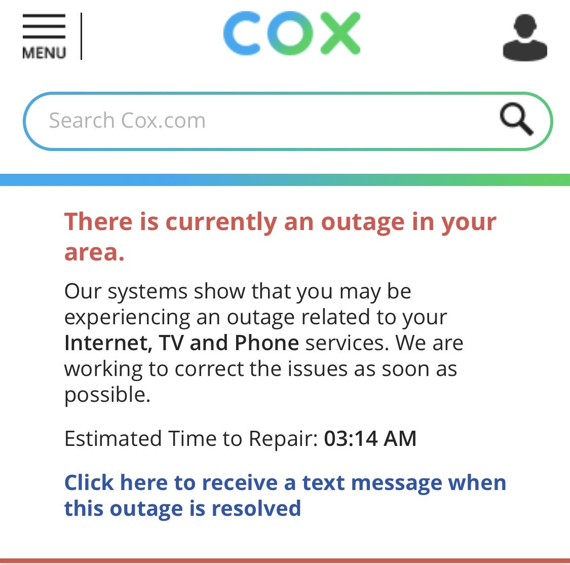 Windstream Outage Chart