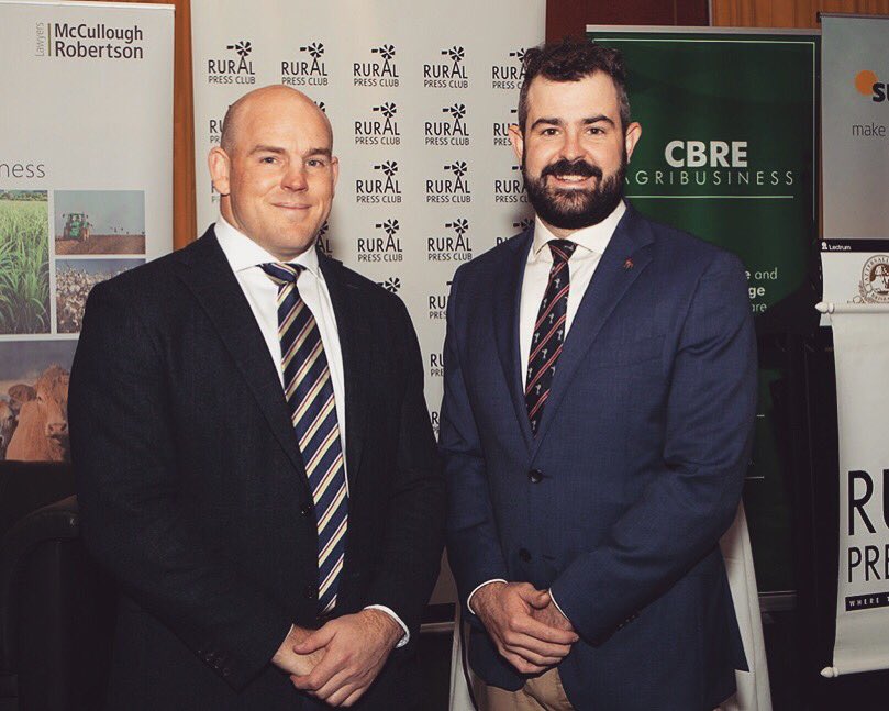 MarkNevAU's tweet photo. What an honour it was last week to be able to host the @RuralPressClub’s event with former @qantaswallabies Captain and North Australia Pastoral Co’s Corporate Manager, Stephen Moore to talk sustainable beef #qldag #ausag #RPCbeef #agchatoz https://t.co/5kocmMzV6n