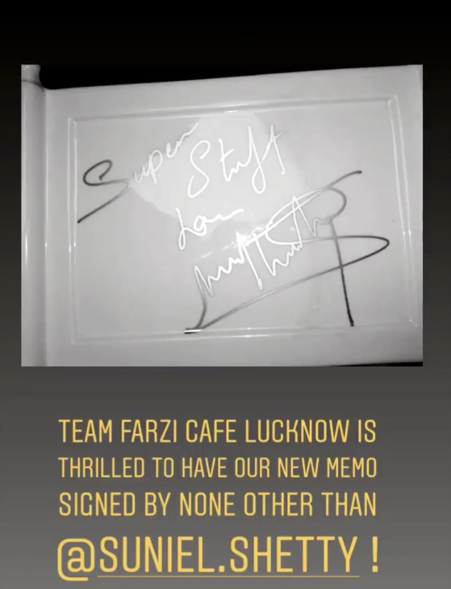 Autograph By Superstar @SunielVShetty Sir
#FarziCafe lucknow