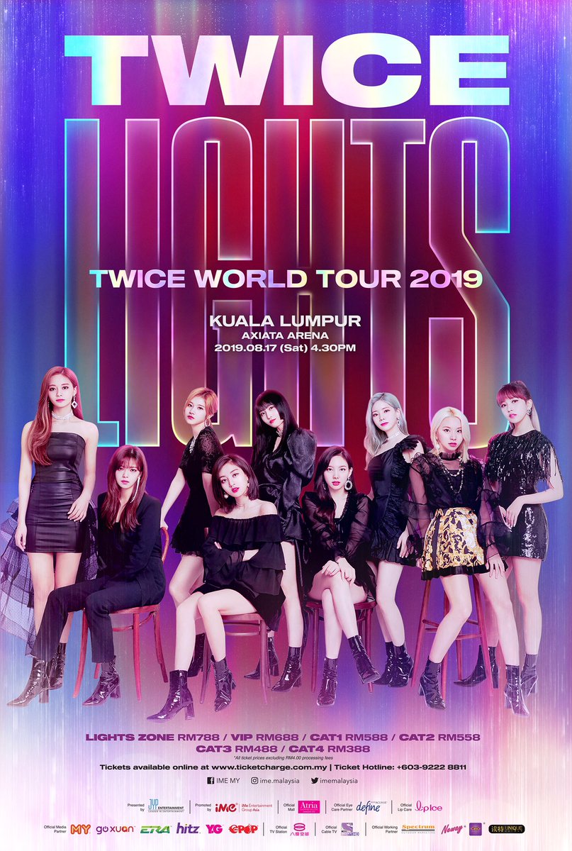 imemalaysia's tweet photo. TWICE WORLD TOUR 2019 ‘TWICELIGHTS’ IN KUALA LUMPUR

Pre Sale!!
2019.06.15 (SAT) 10AM (MYT) @ Atria Shopping Gallery
Online Sale!!
2019.06.15 (SAT) 7PM (MYT) @ https://t.co/fO5uRVfJ3F

#iMeMY #TWICEinKL #TWICE #TWICEWORLDTOUR2019 #TWICELIGHTS #TWICELIGHTSINKL #JYPENTERTAINMENT https://t.co/TjGxtc4Rup