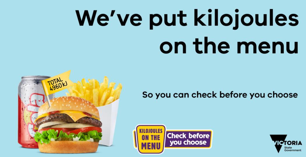 Prevention.Health (@preventionvic) on Twitter photo With kilojoules now on the menu, making a healthier choice is easy ow.ly/zg2v30knDrR <a href="/BetterHealthGov/">Better Health Channel</a> @VicGovDHHS <a href="/VicGovAu/">Victorian Government</a> #PreventionVic With kilojoules now on the menu, making a healthier choice is easy ow.ly/zg2v30knDrR <a href="/BetterHealthGov/">Better Health Channel</a> @VicGovDHHS <a href="/VicGovAu/">Victorian Government</a> #PreventionVic