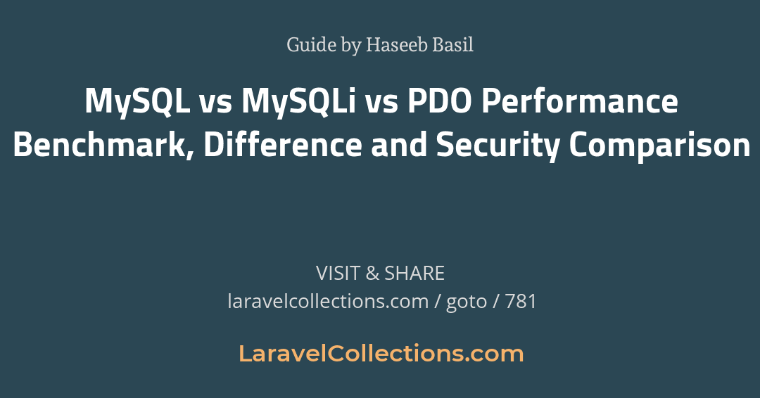 LaraCollectionz's tweet image. MySQL vs MySQLi vs PDO Performance Benchmark, Difference and Security Comparison
Guide by Haseeb Basil
laravelcollections.com/goto/781
#LaravelCollections #laravel #php #dev #coder #coding #developer #Programming #javascript