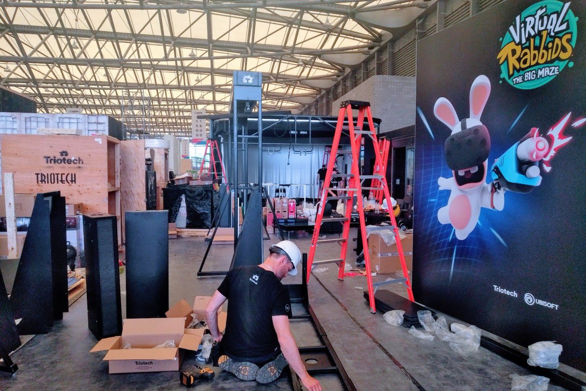 Triotech1's tweet photo. Our team is working hard to build an amazing booth at #IAAPAShanghai! Be ready to have fun! ๐คช Booth #1602 #triotech #creatorsoffun #shanghai #xddarkride #vrmaze #iaapa https://t.co/I6o3xYfgkp