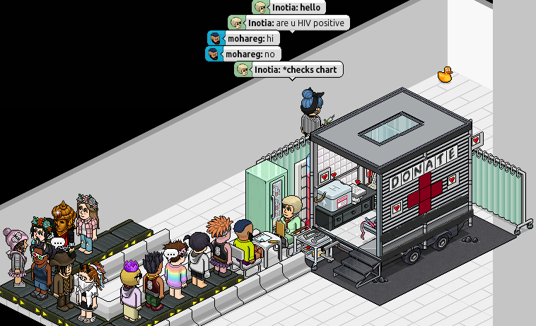 donating blood on habbo