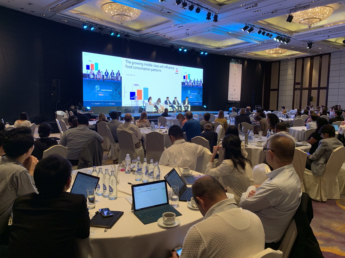 Live look at “The Economics of #Sustainability in Asia” plenary, at #swss19! Can’t wait to continue the dialogue &amp; gather the #seafood industry again in Hong Kong this September #seasia19