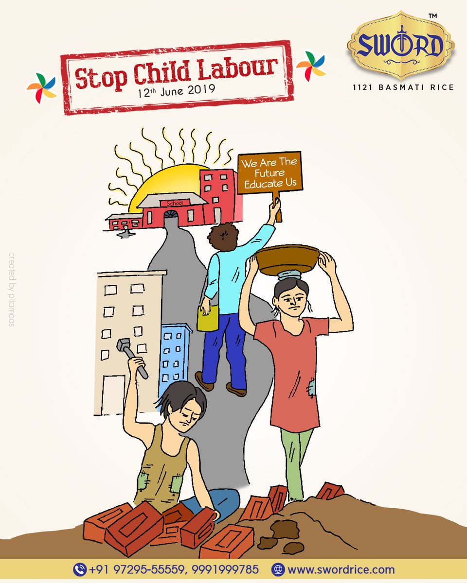 swordrice's tweet photo. “बाल मज़दूरी पर करे रोक-थाम, पढ़ाई-लिखाई है इनका काम !"
#Stop #Child #Labour #Educate #Children #RemovePoverty
https://t.co/NrYGEbzKkH https://t.co/AWRw8E7jwz