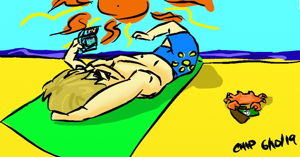 Fus too busy chilling at the beach playing Animal Crossing New Leaf to stream. Gotta be grinding bugs at the island  😎
#Beach #Summer #Art #DigitalArt #Drawing #Doodle #AnimalCrossing #3DS #ArtRage #SpeedPaint #Sun #Crab