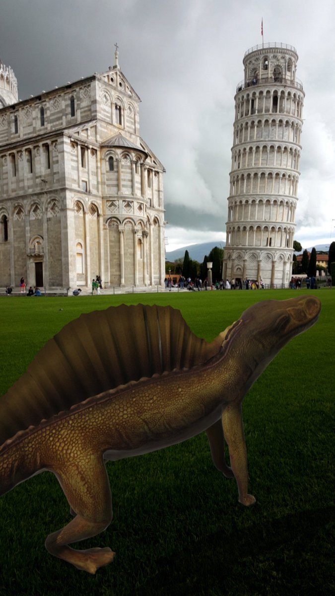 Unser Chirotherium vom #saurierpfadjena hat Urlaub in #Pisa gemacht! #saurierontour #schieferturm #ar #AugmentedReality
