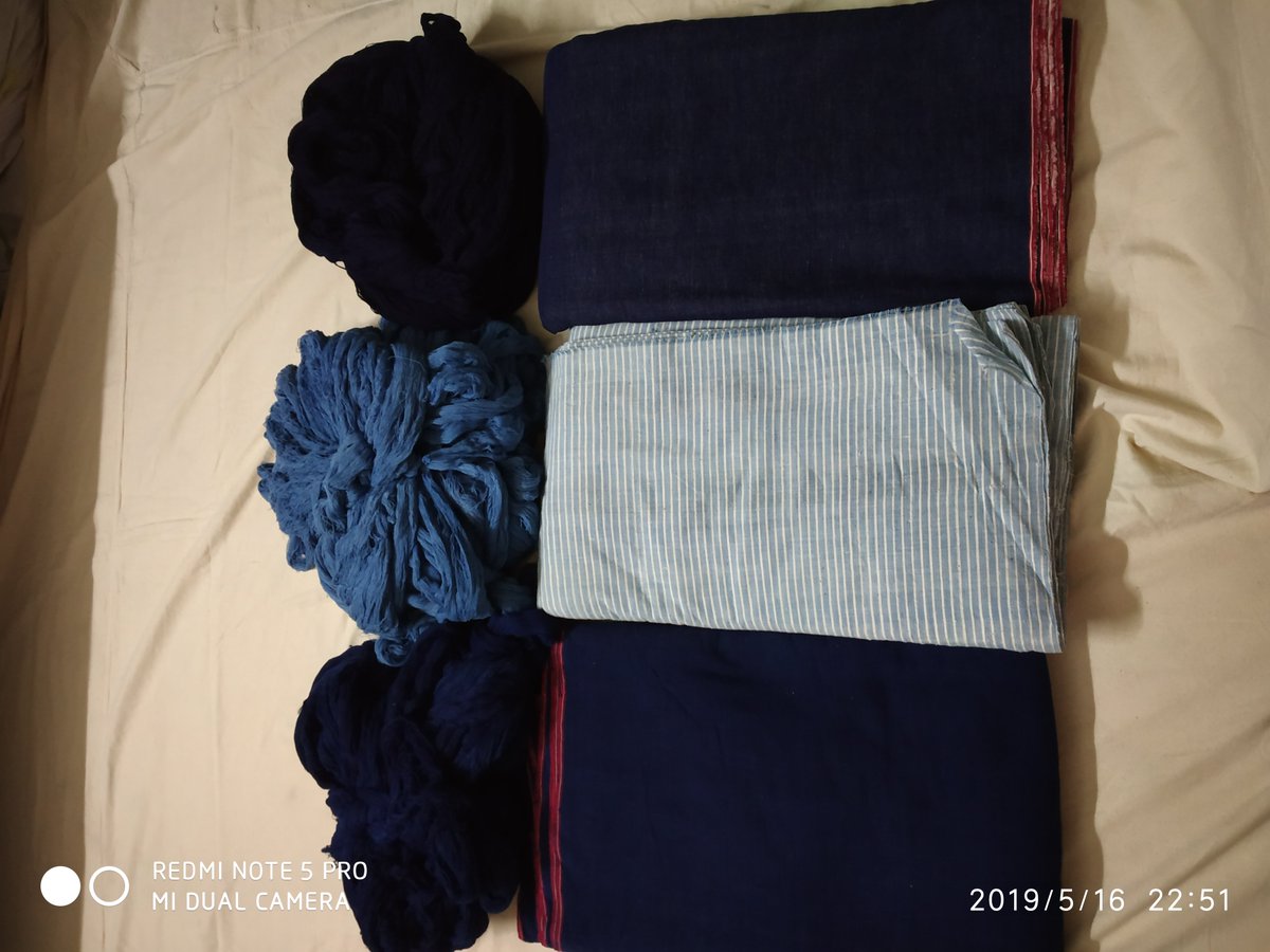 DyeingPure's tweet image. Natural Dyed yarn and fabric made out of it...Its Indigo..the colour derived from fruits, flowers, inner bark, leaves, dried beans and mineral. 
Be Blue ....Be nature...