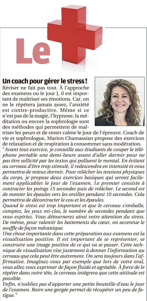 MChamassian's tweet photo. À tous les candidats au #Bac2019 Retrouvez dans @laprovence mes quelques conseils et astuces pour bien gérer votre stress
Bonne chance pour vos épreuves🆒🆒🆒 https://t.co/WffmxPil7u