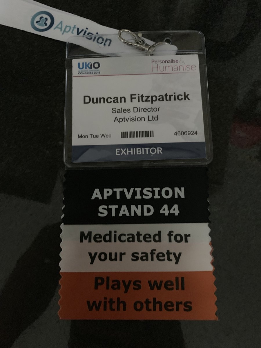 aptvision's tweet image. #UKIO2019 Have you got your Badge Ribbons yet? Come and visit us on stand 44 to see the selection of ribbons we have. There are many different ones available and we are sure that you'll find one to suit you.
Whilst on the stand let us give you a demo of out software packages