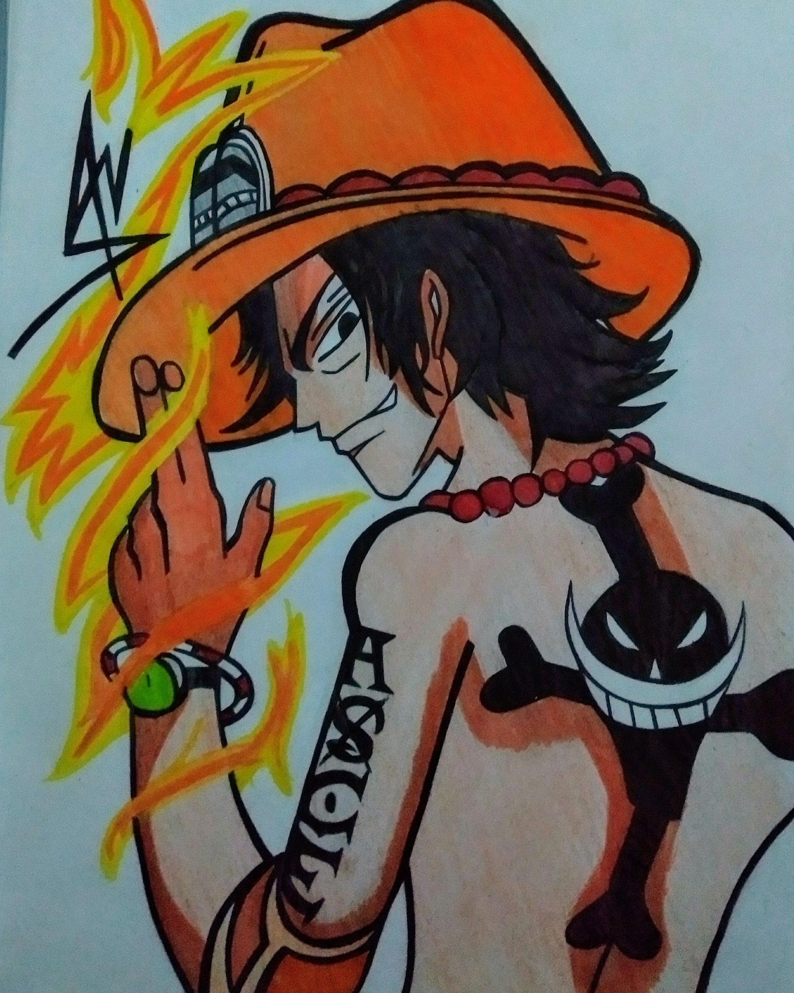 Como desenhar o ACE de One Piece [Portgas D. ACE]