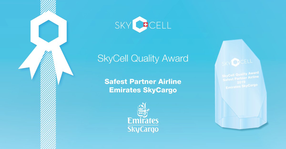 <a href="/emirates/">Emirates</a> SkyCargo receives the SkyCell Quality Award as the safest partner airline for its outstanding achievement in pharma transport.
With this award, SkyCell wants to honor business partners with exemplary best practices in terms of performance, capacity and sustainability.