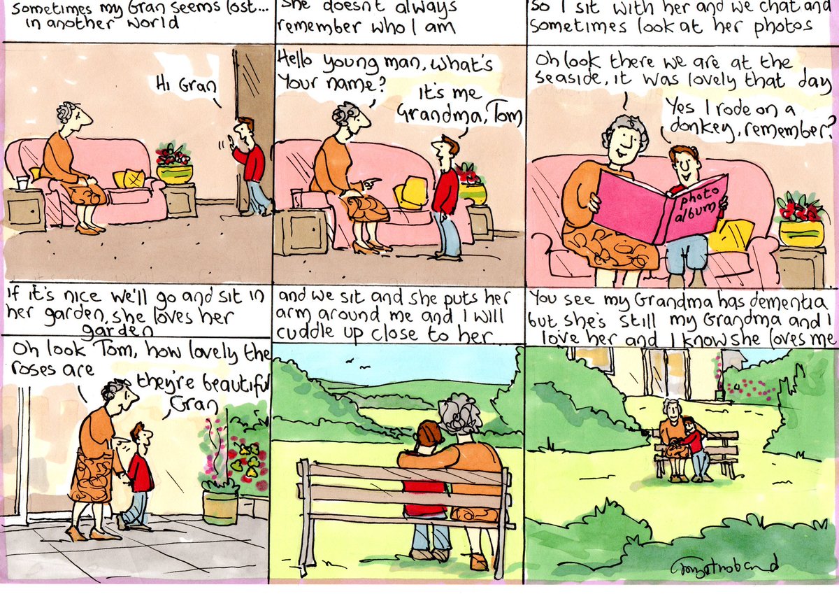 Alzheimer's Society (@alzheimerssoc) on Twitter photo 'My grandma has dementia, but she's still my grandma and I love her and I know she loves me.'
We love this cartoon strip that <a href="/tonyhusband1/">Tony Husband Cartoon Archive</a> has shared for #CarersWeek. Tony, you're so passionate about raising awareness of dementia through your work - thank so much! 'My grandma has dementia, but she's still my grandma and I love her and I know she loves me.'
We love this cartoon strip that <a href="/tonyhusband1/">Tony Husband Cartoon Archive</a> has shared for #CarersWeek. Tony, you're so passionate about raising awareness of dementia through your work - thank so much!