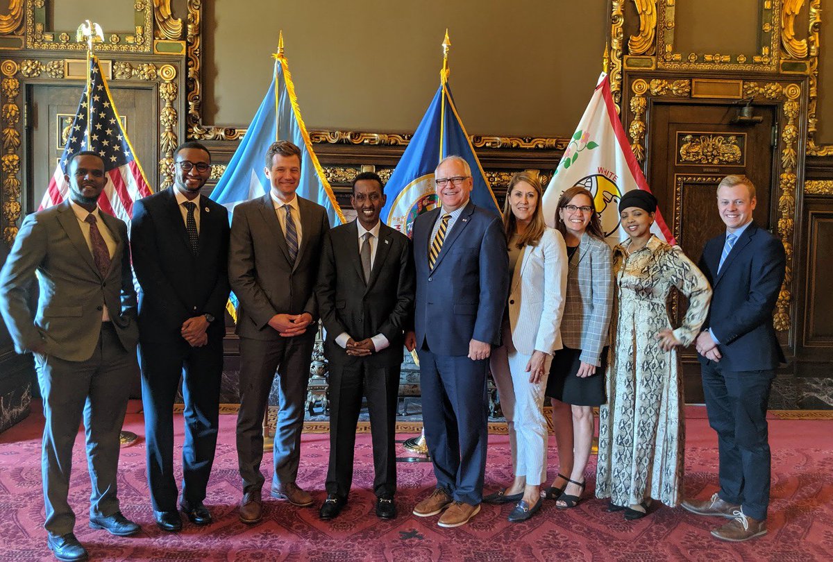 grove's tweet image. An honor to meet w/ Somali Foreign Minister Awad yesterday. Here's more on his plans, which he also shared w/ @GovTimWalz strib.mn/2wPGxsA  “We’re rebuilding a whole nation... We need all kinds of skills and all kinds of expertise.”