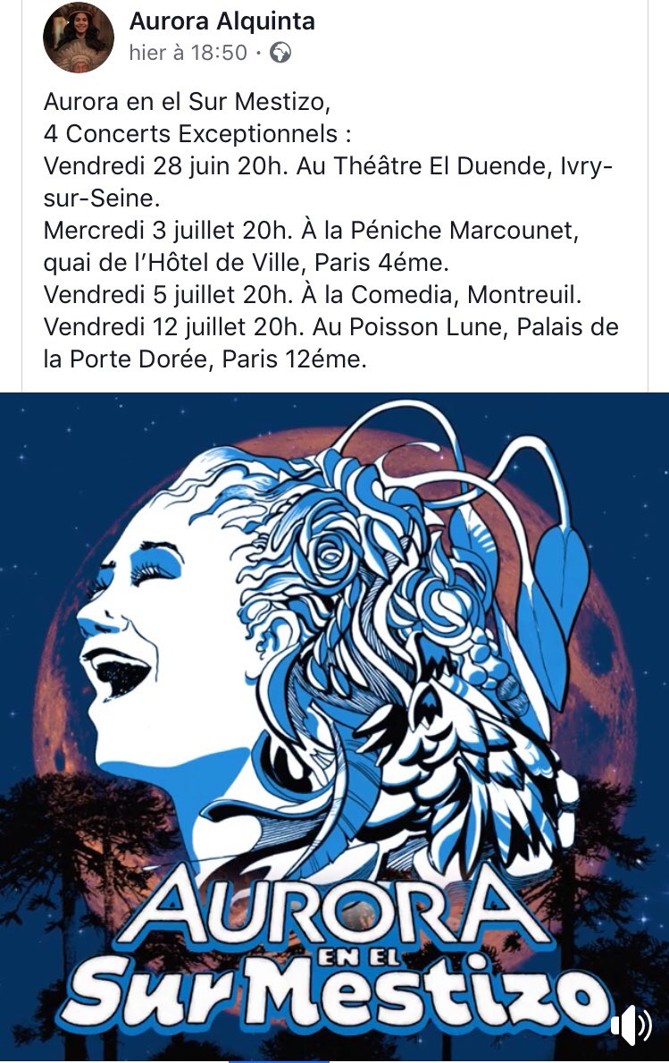 Elle a du talent et c’est mon amie 💖 4 dates exceptionnelles avec des musiciens venus exprès du Chili. À voir absolument! J’y serai le 28 au El Duende