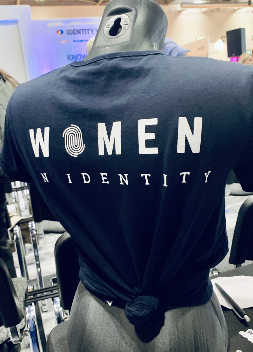 sarahlwalton's tweet photo. Roll up, Roll Up: get the sticker, wear the teeshirt! Women in Identity - for diversity in digital services for everyone #menwelcome #womeninidentity #identityweek2019 #women #diversity https://t.co/W7sBt70kBE