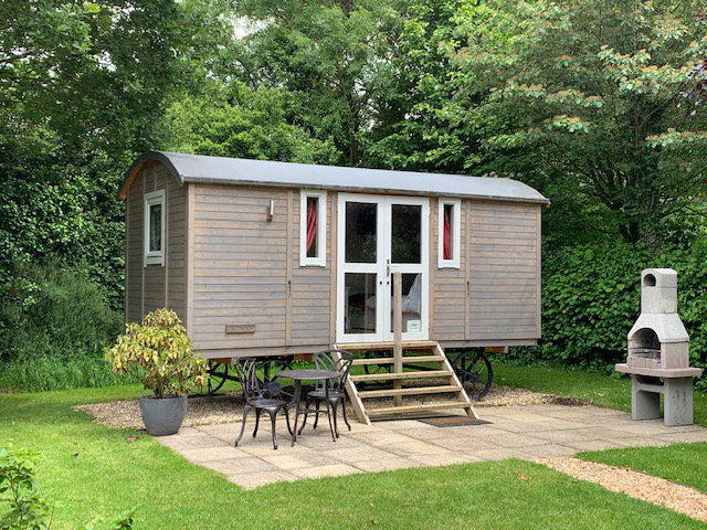 Our #ShepherdHuts are getting a revamp in time for Summer. All washed and painted #newlook #grey