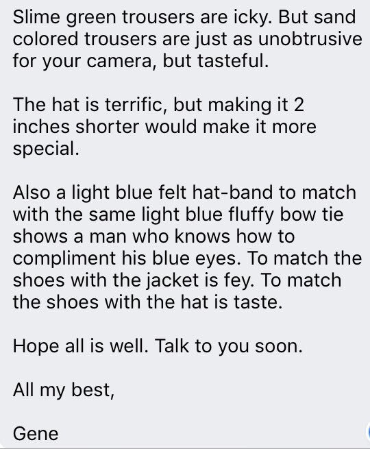 MeredithFrost's tweet image. Gene Wilder’s letter to director Mel Stuart about Willy Wonka's costume is my favorite thing. bit.ly/1nx9azs