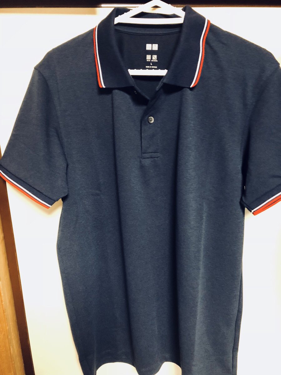 見月七蓮 めぐるのポロシャツに似てると最近話題のやつ届きました 送料無料で値引き有りで洗剤まで付けてくれてユニクロ最高じゃない T Co Us2latrdux