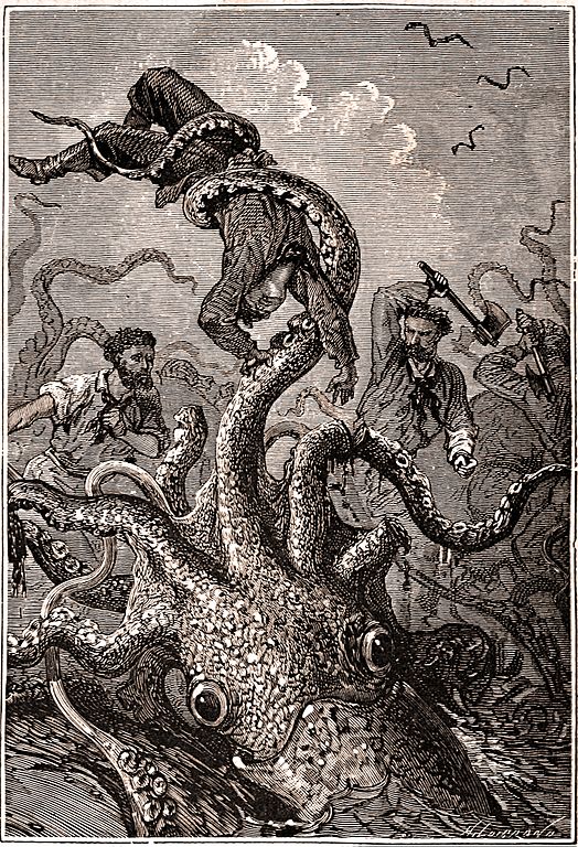 This week's #FolkloreThursday theme is the folklore of seas and water, to belatedly celebrate #WorldOceansDay!  (Artist: Alphonse de Neuville)
