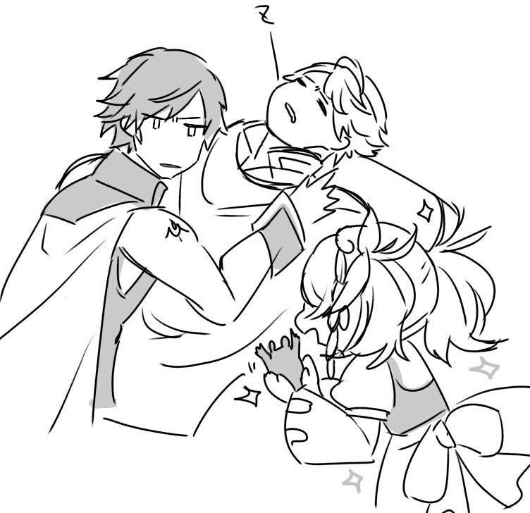 @natsuB_Bkoge 🙏🙏🙏💕💕💕
After this, Rissa will try to put the frog in clothes until Robin wakes up, and Chrom will stop it with all his might😂😂😂 