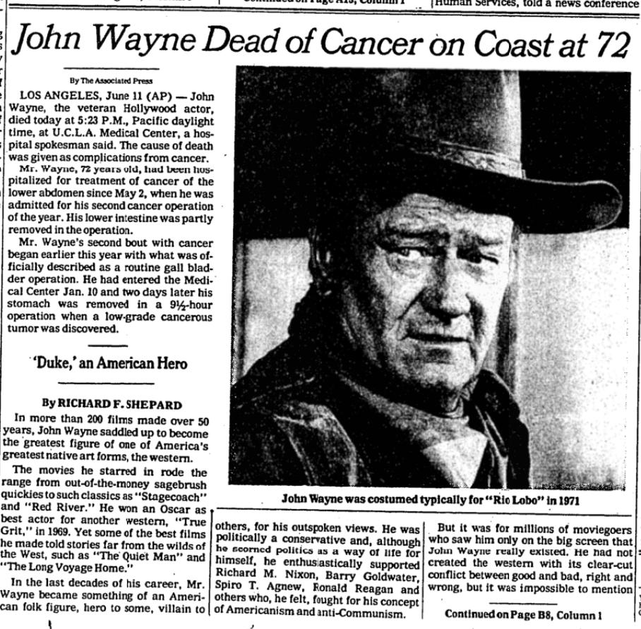 John Wayne Death