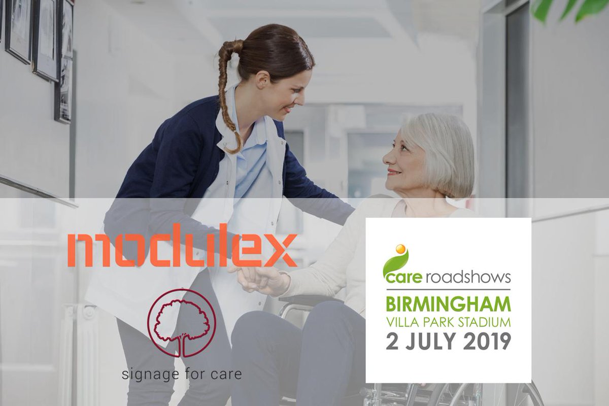 ModulexUK's tweet image. We are exhibiting at the @careroadshows in Birmingham on 2nd July. Find out more bit.ly/2HO7LX3 #signageforcare #careroadshow #signage #carehomesignage #dementiafriendly #alzheimerscare