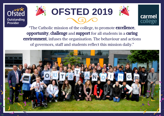 CarmelCollege's tweet photo. We're proud to announce that @CarmelCollege has retained it's @Ofstednews Outstanding status, from our recent inspection which took place at the end of April 2019. ππ #OfstedOutstanding #OutstandingProvider
Read the full article & report here - https://t.co/mQil6SFk1W https://t.co/krZMusoE6h