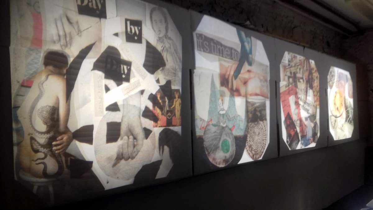 IMMAIreland's tweet photo. We spent a lovely day last Saturday at the #IMMAAfter: The Desire Factory; Collage and Light Installation workshop for Adults facilitated by artist Jan McGullough. Here are some photos of the event. This workshop coincides with the exhibition #AVagueAnxiety. #IMMA2019 https://t.co/yzJ4gesLCL