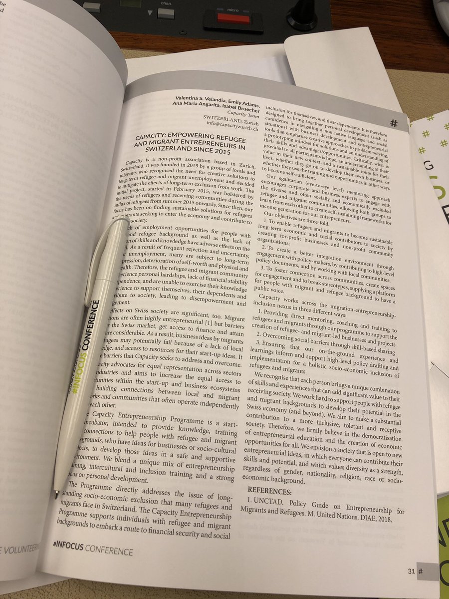 CapacityZurich's tweet photo. Capacity is present at the #INFOCUS Conference on Volunteerism and Social Transformation 2019 and we are proud to be featured in the conference digest publication on Leaving no one Behind! #Capacity2019 https://t.co/XR3Jo9Vk2w