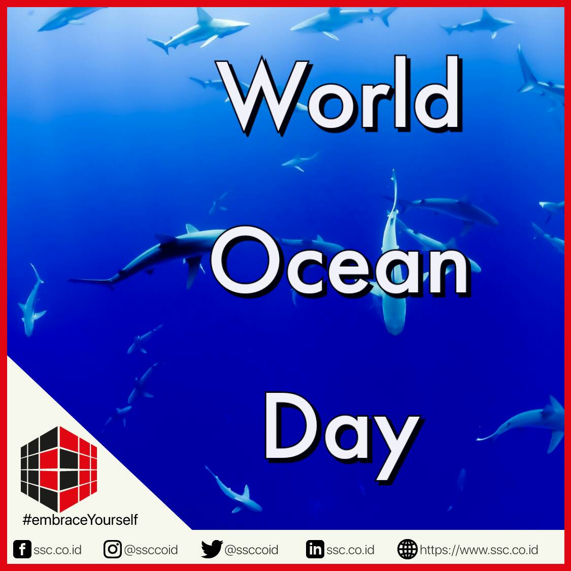 ssccoid's tweet photo. Happy World Ocean Day! "Our Ocean, Our Future"
#embraceYourself #WorldOceanDay #discoverocean #HariLautInternasional #SSC #SharedServiceCenter #SupplyChainManagement https://t.co/qy5mRYDdYJ