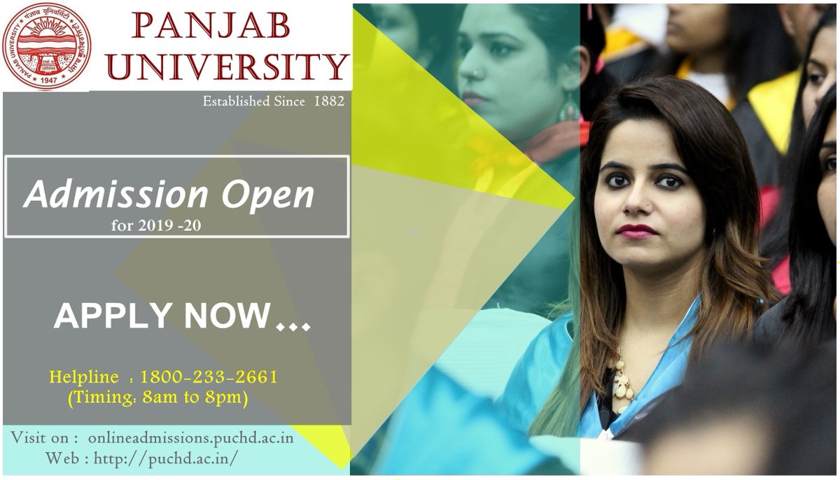 OfficialPU's tweet photo. PU launches online #Admission website for sciences/ social sciences/ languages/ UG/  PG/ Diploma courses ! Last date is July 3, 2019 .  Apply at https://t.co/x8VFEIiKCP   
Please share with your friends. #MissionAdmission #PU https://t.co/At0BiQrBsf