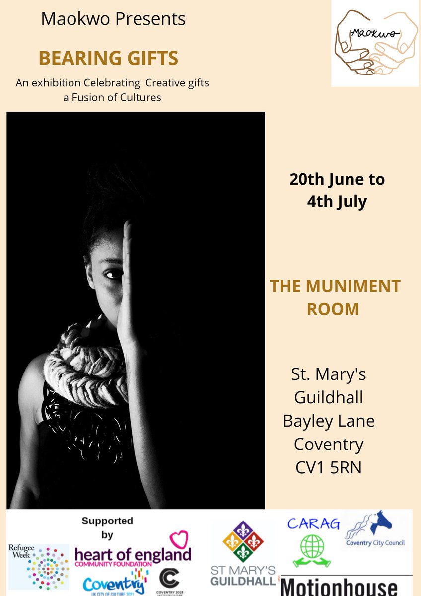 maokwo's tweet photo. We are thrilled to announce that we are exhibiting  in the amazing Muniment room Celebrating @RefugeeWeek thanks to @stmaryguildhall
@vornster #setdesigner 😉 veeeery focused💃🏽⬇️ 
@covwelcomes
@MiFriendlyWM
@Bridges_Cov @coventry2021 @HoECF  @BelgradeTheatre @ikongallery #lookout https://t.co/PTzTmZaPfz