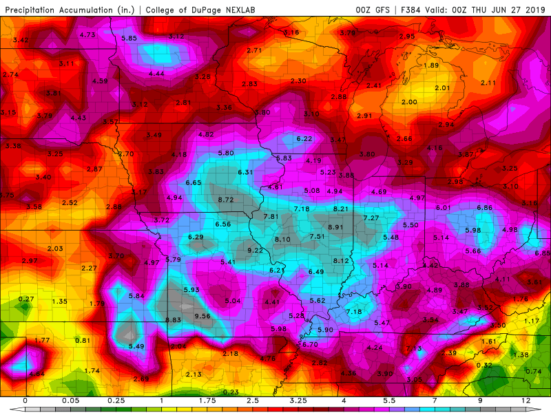 Met_khinz's tweet photo. Updated GFS rainfall next 2 weeks is back to being very amped. We discuss today at https://t.co/Q0SJUsQKTJ that a) we've seen these rains verify already this year and b) there's a key feature returning again that adds support to heavy rainfall potential ahead #AGwx #OATT #Plant19 https://t.co/2FHtI8vQRX