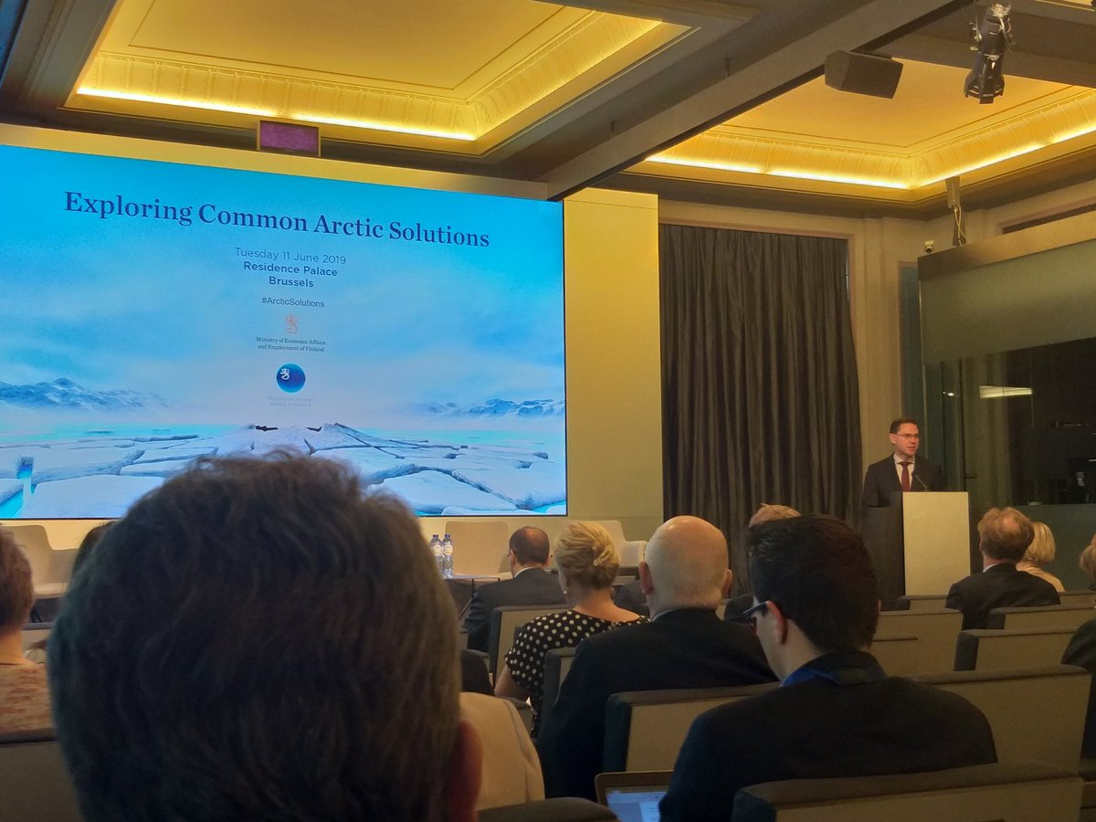 EU Commission VP <a href="/jyrkikatainen/">Jyrki Katainen</a> : "Great opportunity in developing an #arcticinvestmentplatform , currently in a feasibility study phase" #ArcticSolutuons