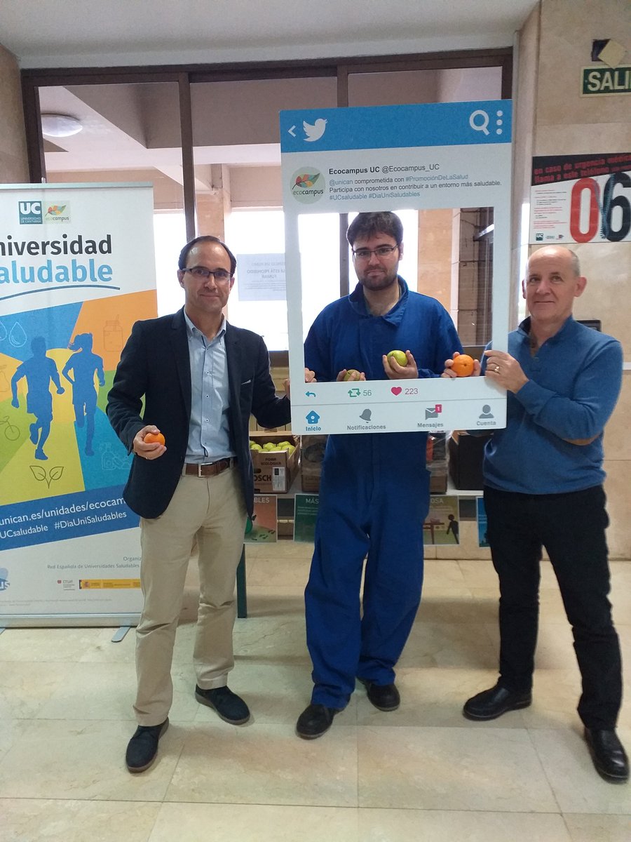 Hoy celebramos el día #UCsaludable de <a href="/unican/">Universidad de Cantabria</a> en <a href="/nauticauc/">ETS Náutica Santander</a> con el vicerrector, el director y nuestro alumno Santiago.