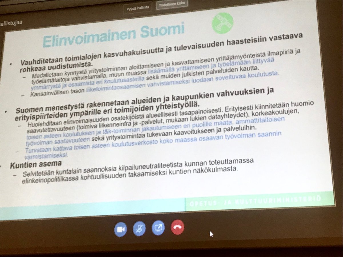 SAJO_ry's tweet photo. Kiitos ⁦@MikatOKM⁩ ⁦@okmfi⁩ johdattelusta hallitusohjelmaan! #ammatillinenkoulutus ja ⁦@SAJO_ry valmiudessa yhteiseen valmisteluun⁩ #tiekartta2030 #oppivelvollisuus #jatkuvaoppiminen https://t.co/Uvdr5tU3u5
