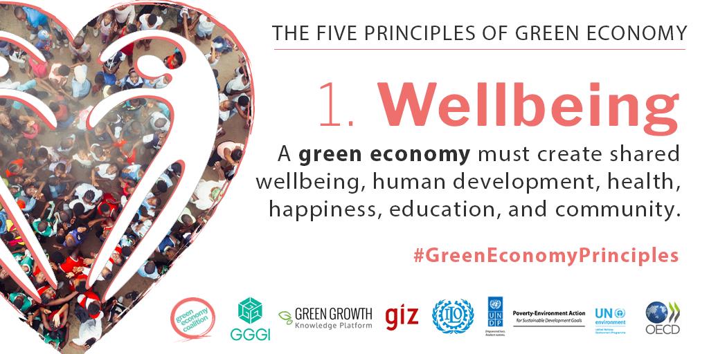 Our first #GreenEconomyPrinciple is #Wellbeing – genuine, shared, and sustained. We need to get beyond mere monetary wealth to prioritise human development, health, happiness, education, and community. Find out more: 
greeneconomycoalition.org/news-analysis/…