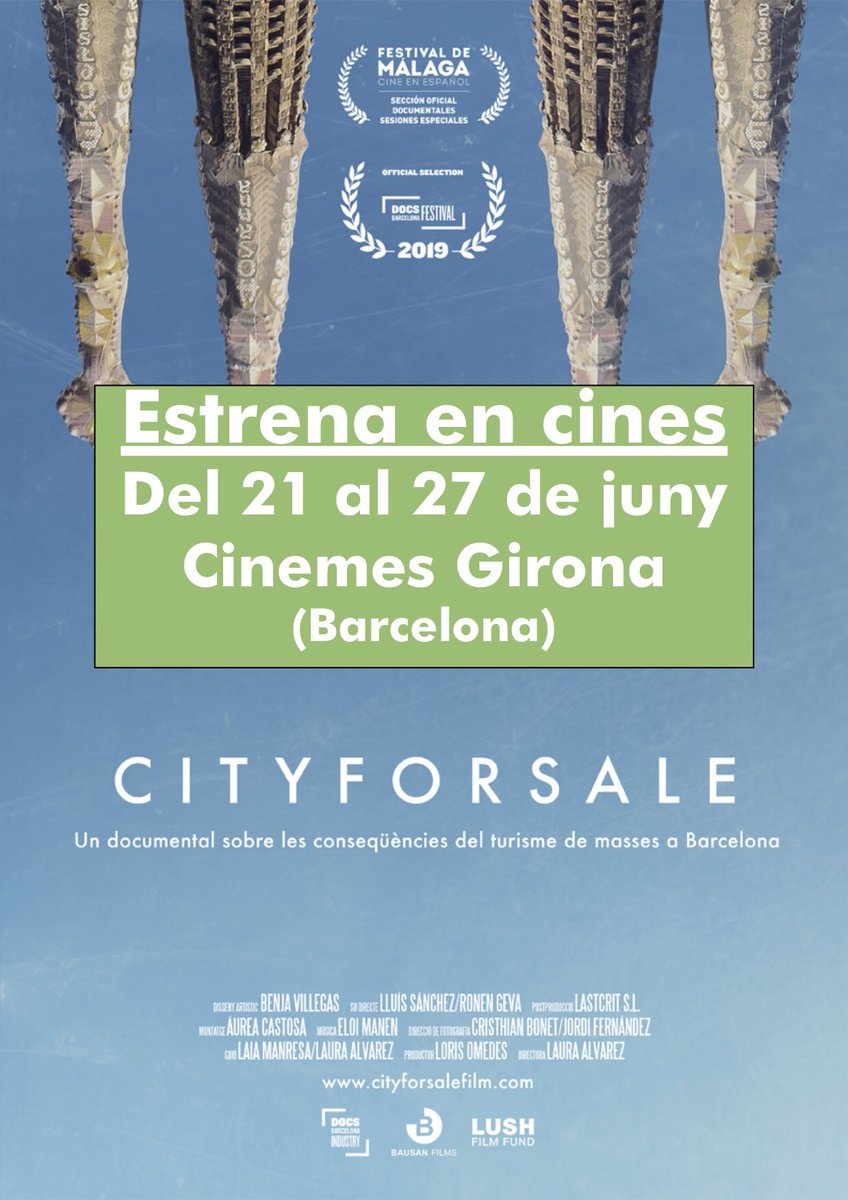 Per fi ho podem dir: ‘City for sale’ arriba als cines. El documental es podrà veure del 21 al 27 de juny als <a href="/Cinemes_Girona/">Cinemes Girona BCN</a>. Serà la segona i última oportunitat de veure la peli en pantalla gran. Ajudeu-nos a fer córrer la veu!✊🏾🎬