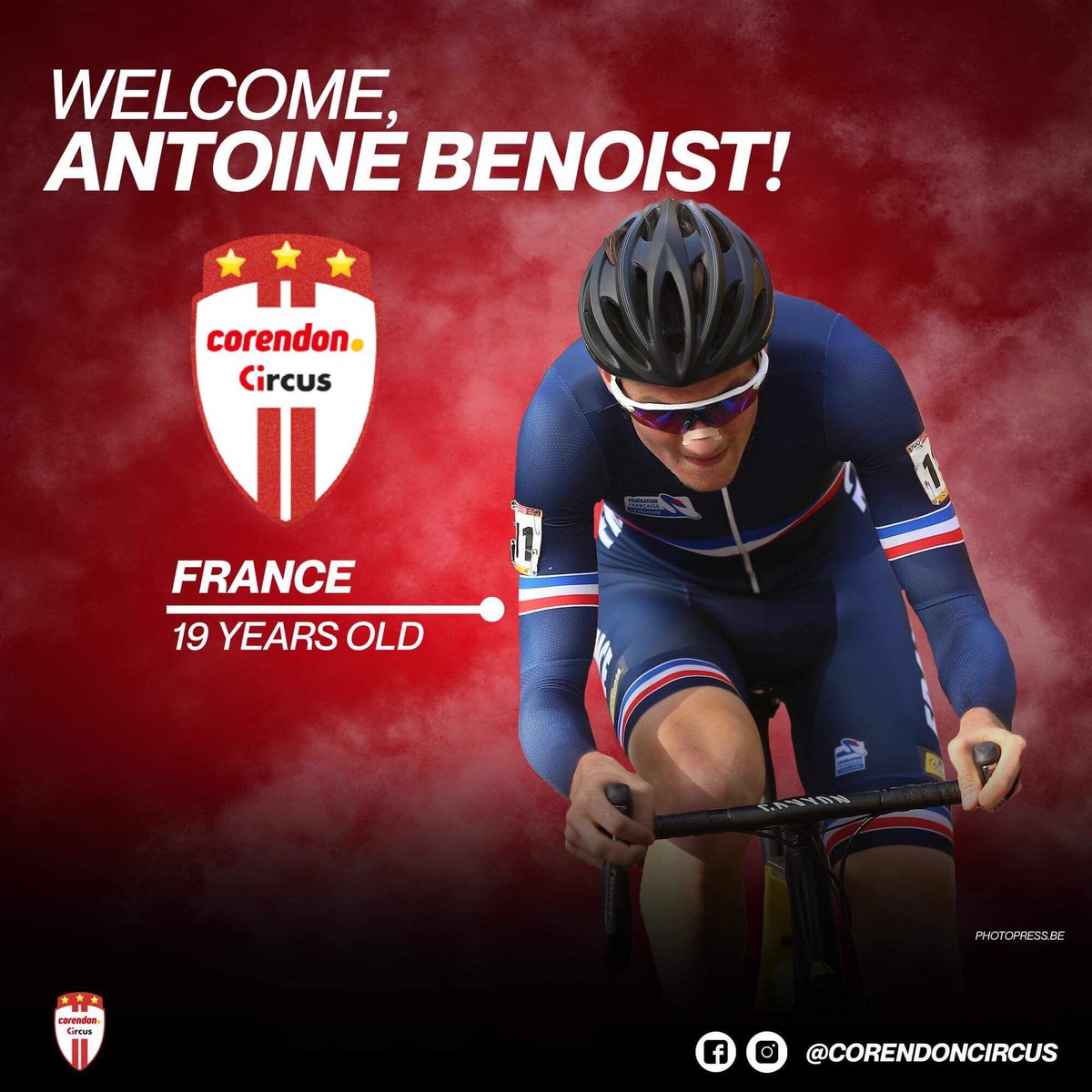 🥁🙈Je suis heureux de vous annoncer que je vais rejoindre l’équipe continentale pro Corendon Circus à partir du 1er septembre pour le Cyclo cross et la route. Pouvoir rejoindre le monde professionnel est un rêve qui..instagram.com/p/BykIFQVC2k8/…