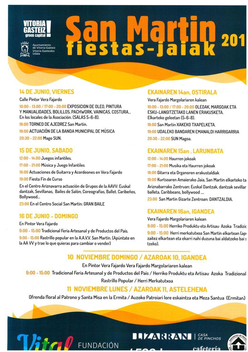 El próximo domingo, un año más, para celebrar las Fiestas de San  Martín, estaremos en el Rastrillo popular organizado por la Asociación  de Vecinos de San Martínadros. ¡Os esperamos!