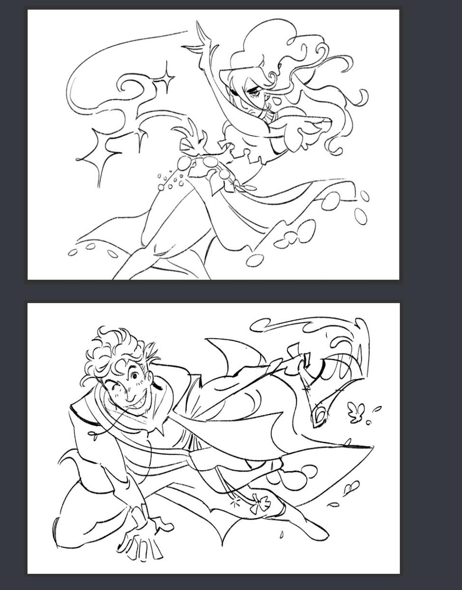 thinkin about making octopath special attack postcards...starting off with my two loves first ofc 