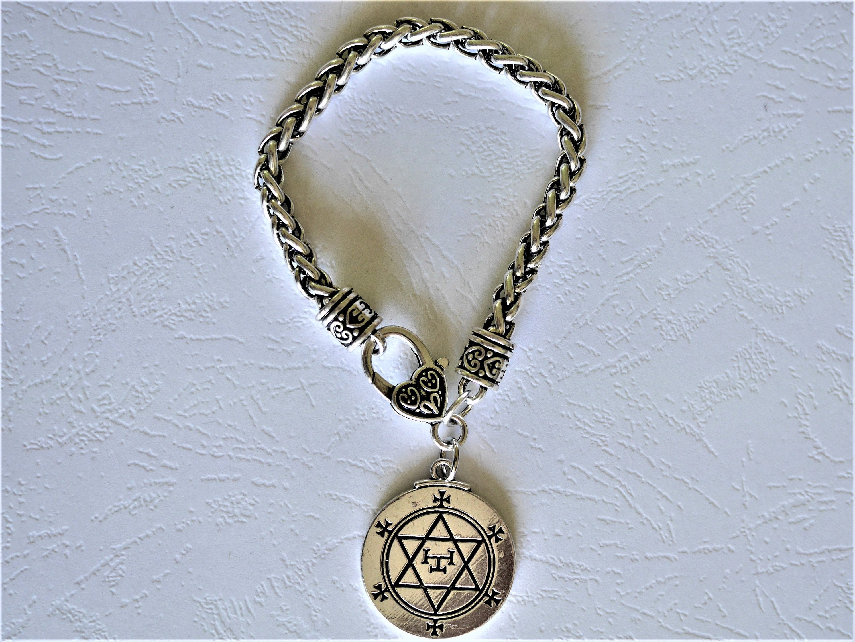 Chevalière Hexagramme de Salomon//Amulette Puissante//Cadeau
