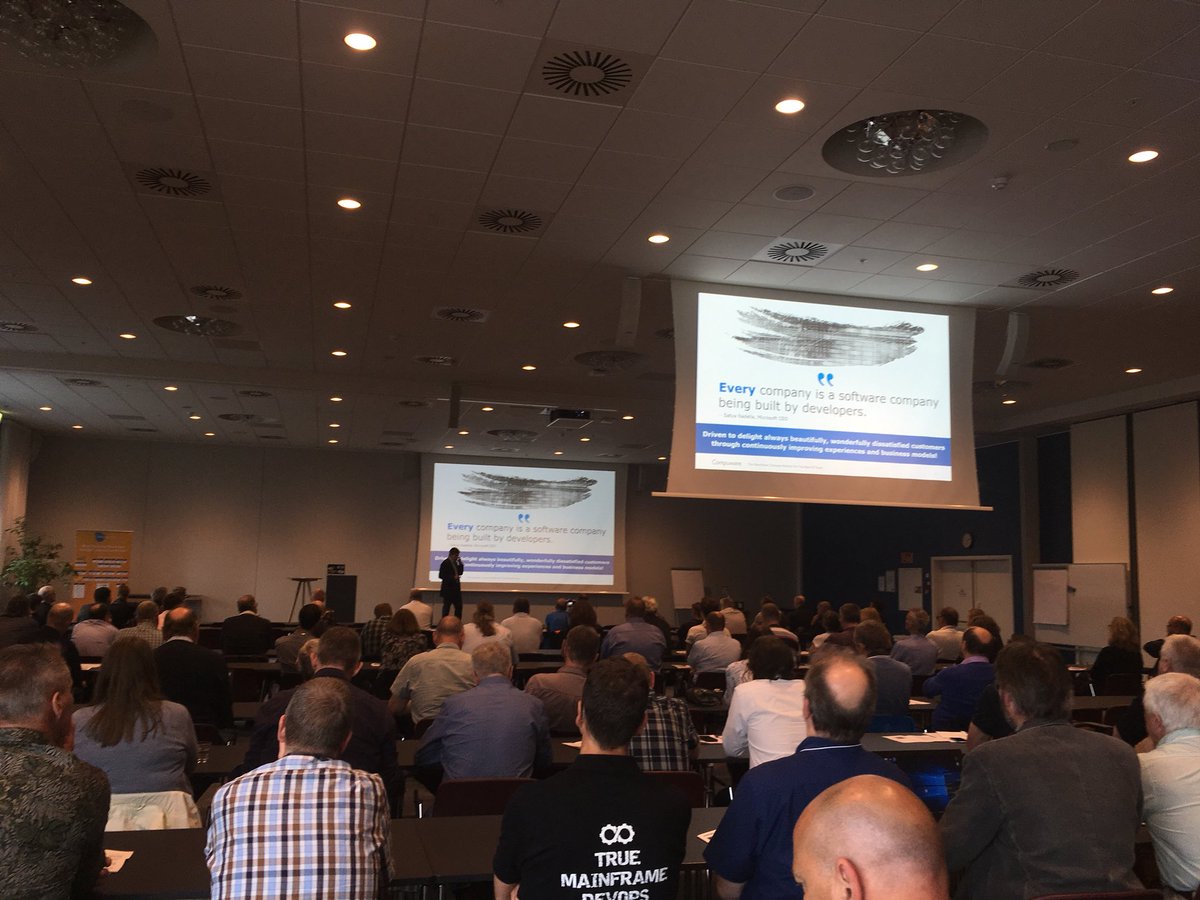 HeleneLyon's tweet image. Full room at #gse nordics to welcome #compuware CEO @chris_t_omalley Aarhus 2019