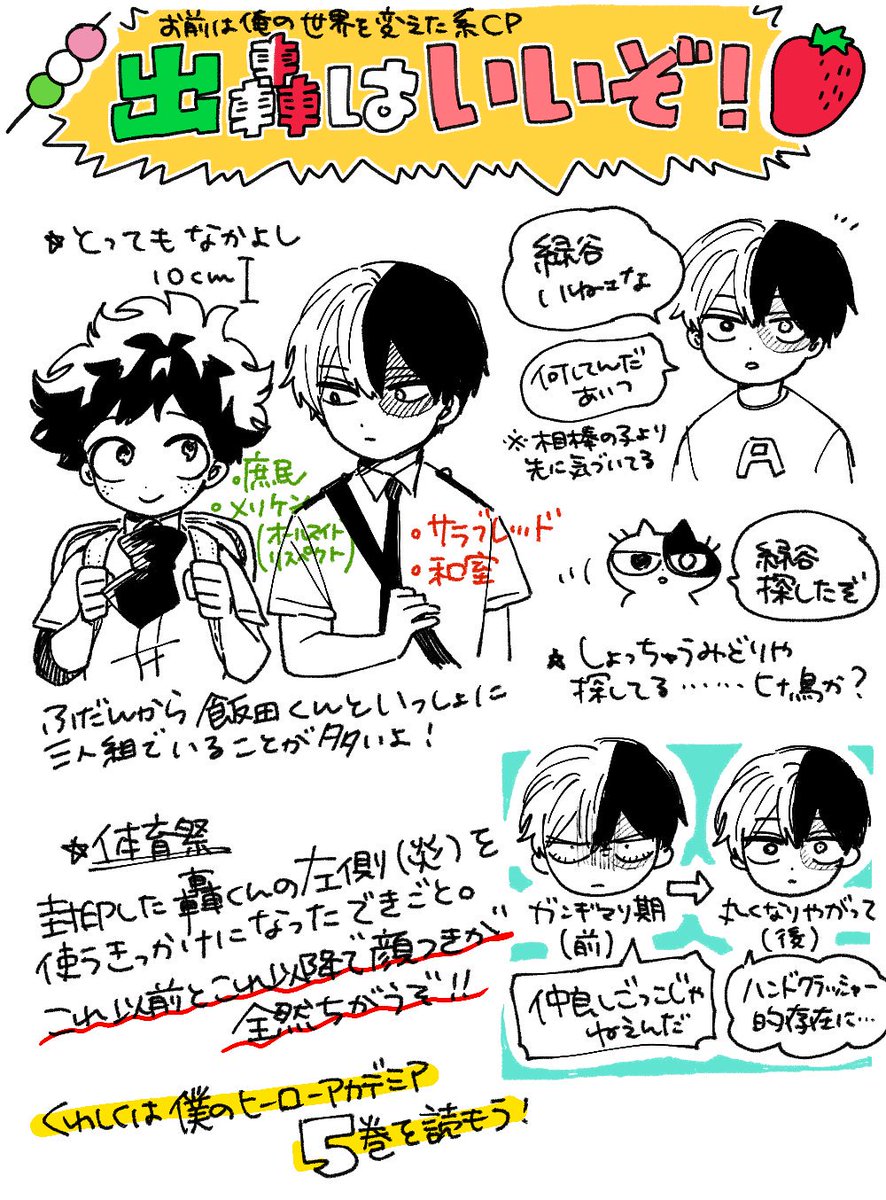 ひらいてあかぶ〜したくて書いたけどタグ投稿するの申し訳なくなってきたから供養させてね 二枚目は一般向けにどうにかプレゼンしようと苦戦した形跡です 出轟はいいぞ! 